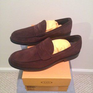 Tod's Suede Penny Loafers